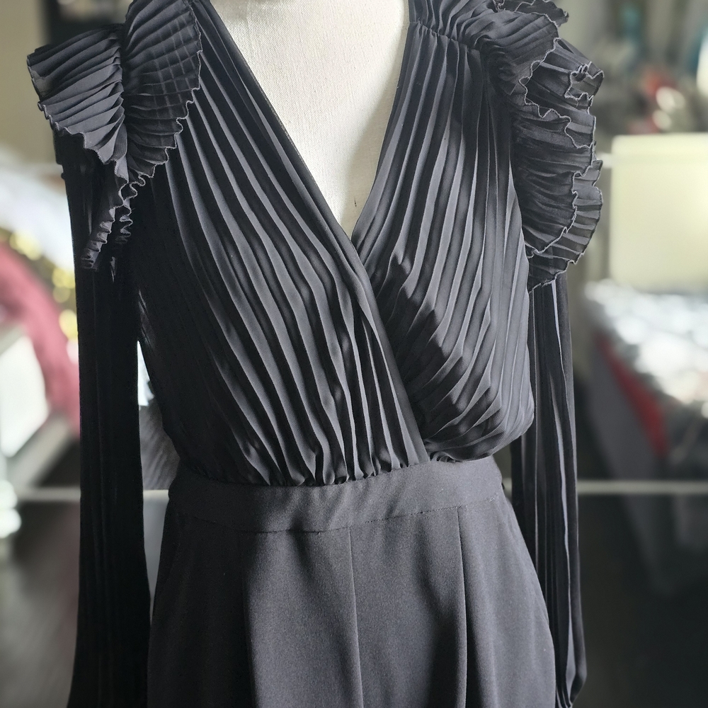 Express Black Ruffled Jumpsuit - Picture 2 of 6